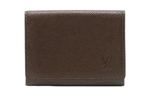 LOUIS VUITTON Minimalist Style Leather Wallet Unisex Brown
