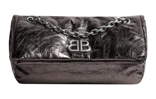 Balenciaga Arena Calfskin Chain Bag Handbag, Shoulder Bag Women's Dark Gray