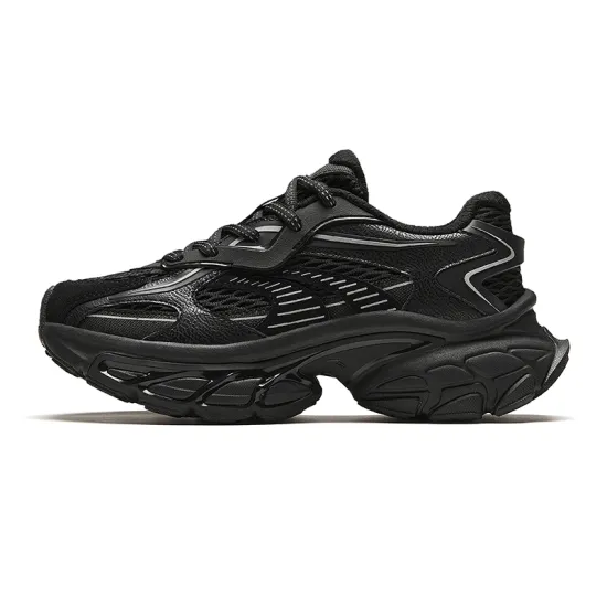ANTA Star Moon Series Chunky Sneakers Women's Low-Top Gray Black