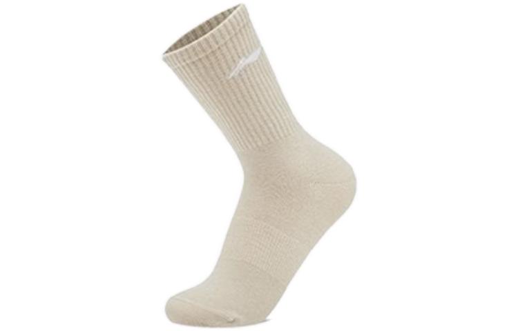Li Ning Fitness Series Crew Socks Unisex 1 Pack Oat