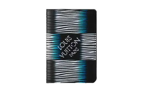 LOUIS VUITTON Leather Wallet Regular Men's Dark Blue & White