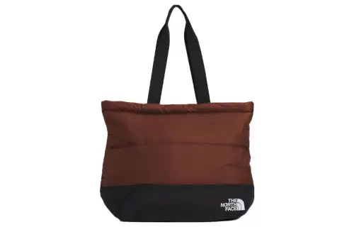 THE NORTH FACE Nuptse 21L Tote Bag, Shopping Bag, Handbag, Outdoor Bag Polyester Dark Oak Brown & Black Unisex