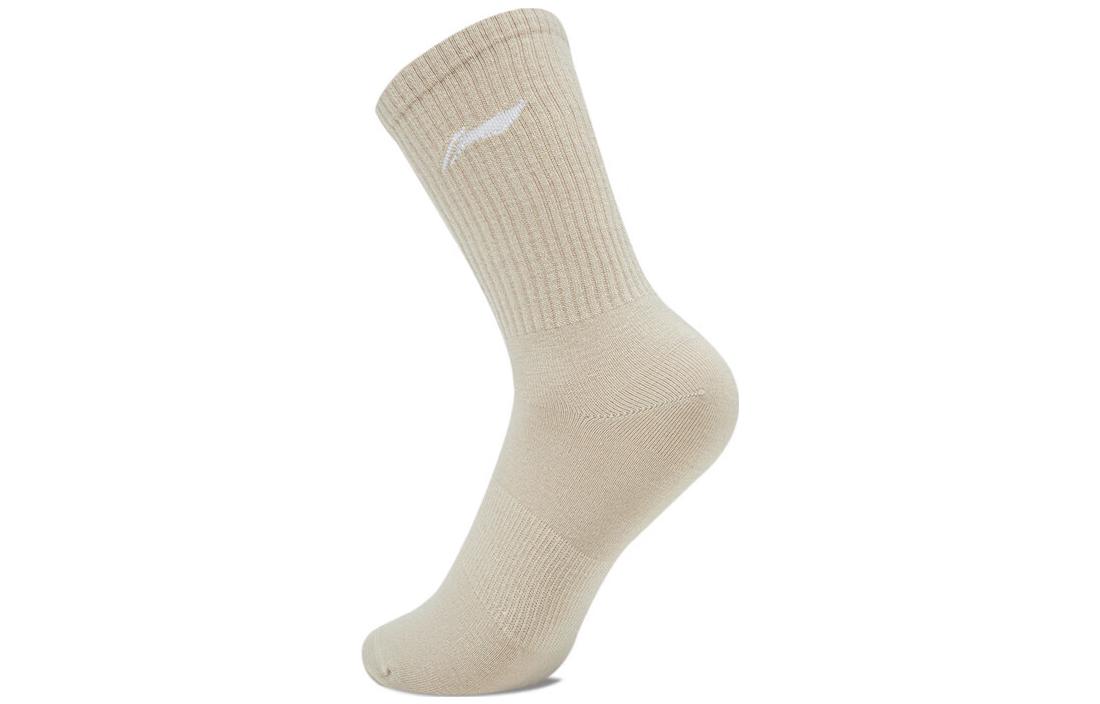 Li Ning Fitness Series Crew Socks Unisex 1 Pack Oat