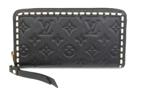 LOUIS VUITTON Leather Wallet Unisex Black