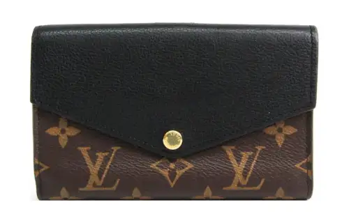 LOUIS VUITTON Pallas Leather Legend Wallet Regular Unisex Black & Brown