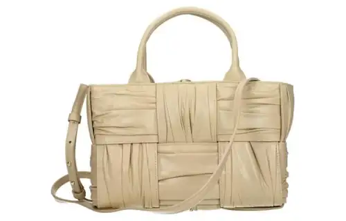 Bottega Veneta Arco Tote Bag Mini Foulard Intrecciato Porridge
