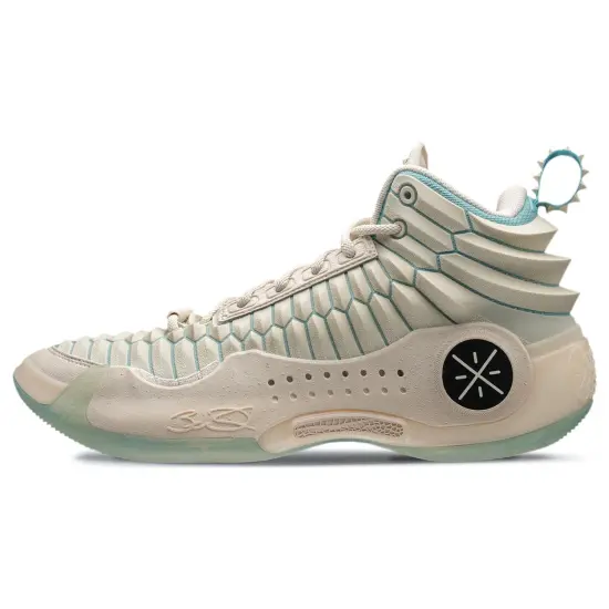 LiNing WOW 10 White Dragon Cushioning Lightweight Rebound High Top Basketball Shoes Men's Swan White