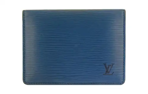LOUIS VUITTON Epi Leather Card Holder, Wallet Men's Toledo Blue