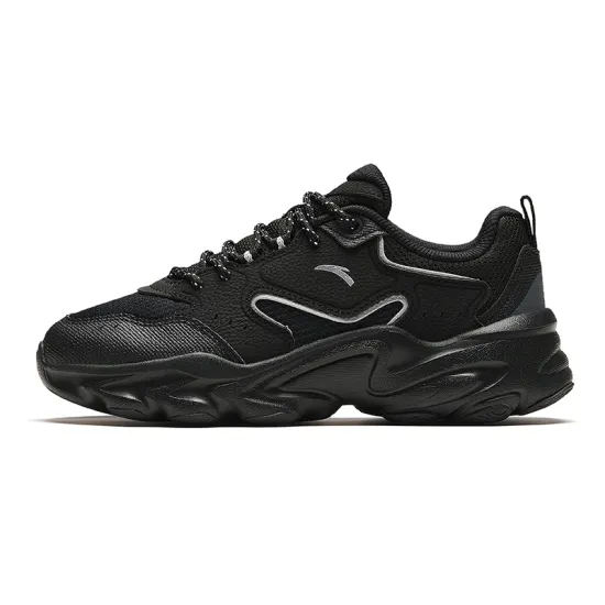 ANTA Casual Shoes Women's Low-Top Black Silver Gray