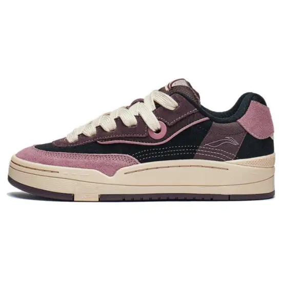 LiNing GOS 2000 Cushioning Wear Resistant Low Top Skateboard Shoes Women's Black Purple