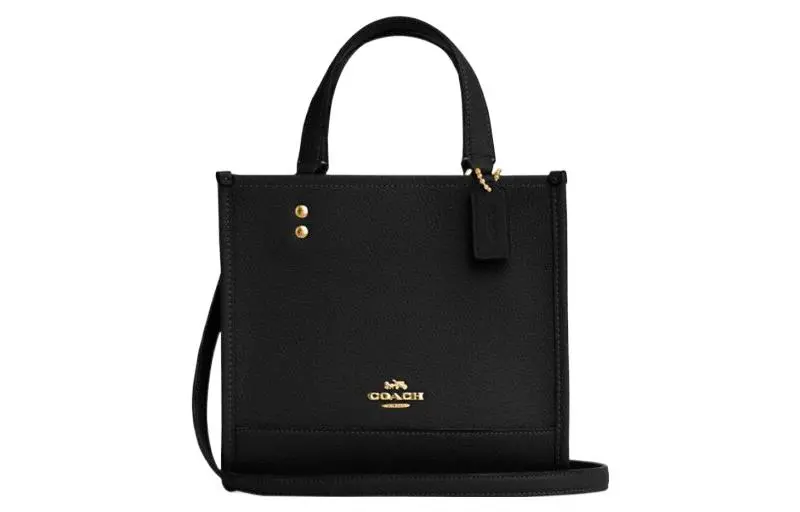 COACH Leather Sheet Music Bag, Tote Bag, Shopping Bag, Shoulder Bag, Crossbody Bag, Handbag Small Women's Black