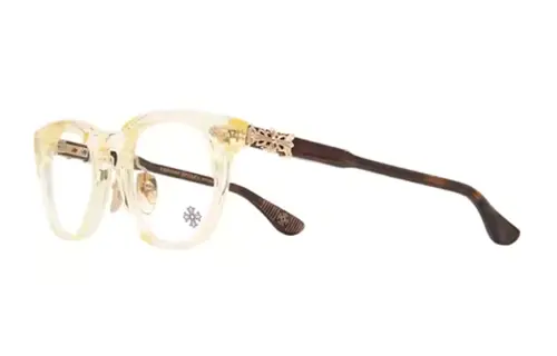 Chrome Hearts Plate And Metal Irregular Shape Eyeglass Frames Unisex White