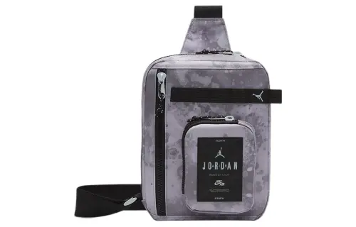 Jordan Polyester Shoulder Bag, Crossbody Bag Regular Unisex Mid Gray & Black