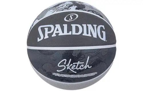 SPALDING Spalding Sketch Series Rubber Basketball Wear-Resistant Non-Slip Moisture-Absorbent Gray No. 7 Training Uniform Style for Men and Women National Bank Edition