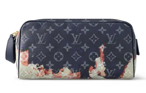 LOUIS VUITTON Dopp Kit Leather Toiletry Bag, Storage Bag Men's Ink Blue