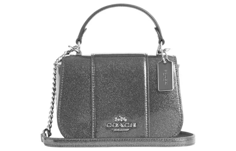 COACH PVC With Cow Leather Shoulder Bag, Crossbody Bag, Handbag Small Women's Premium Gray/Morandi Gray