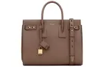 SAINT LAURENT SAC DE JOUR Calfskin Handbag Small Women's Deep Nut