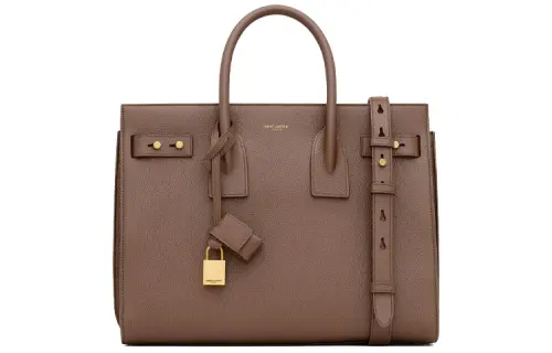 SAINT LAURENT SAC DE JOUR Calfskin Handbag Small Women's Deep Nut