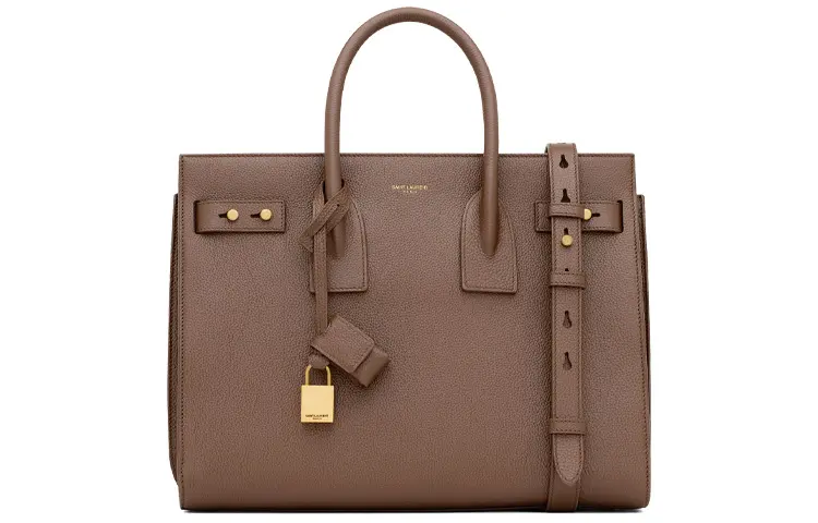 SAINT LAURENT SAC DE JOUR Calfskin Handbag Small Women's Deep Nut