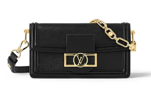 LOUIS VUITTON Dauphine Cow Leather Dafne Portable Crossbody Bag, Shoulder Bag Women's Black