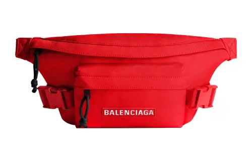 Balenciaga Waterproof Recycled Nylon Sling Bag One Shoulder Crossbody Fanny Pack Men's Red