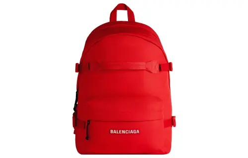 Balenciaga Waterproof Recycled Nylon Backpack Men's Red