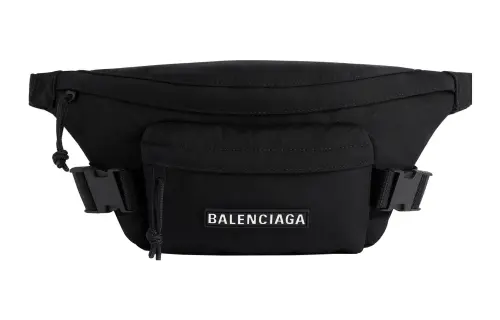 Balenciaga Waterproof Recycled Nylon Sling Bag One Shoulder Crossbody Fanny Pack Men's Black
