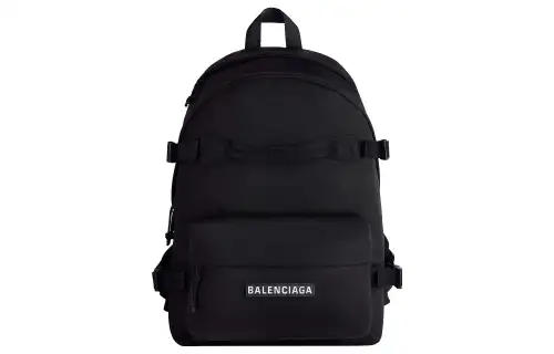 Balenciaga Waterproof Nylon Backpack Regular Men's Black