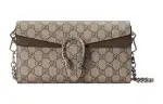 GUCCI Dionysus Leather Paneled Canvas Crossbody Bag, Shoulder Bag Small Women's Brown