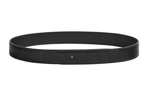 HERMES Touch Collection Solid Color Design Calfskin, Crocodile Leather Belts Men's Black Width 3.2CM
