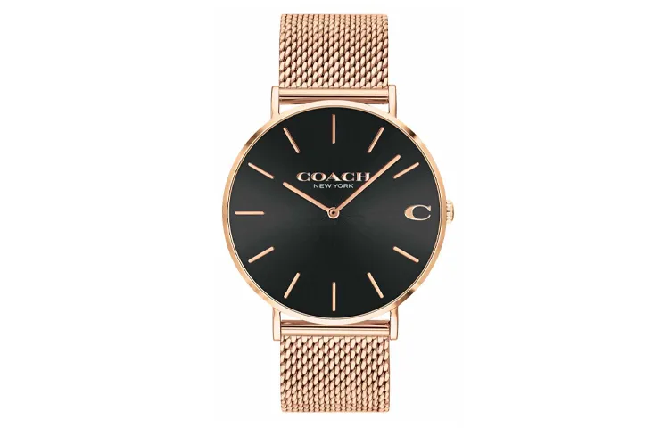COACH Wrist Watches Quartz Movement Stainless Steel Strap 41mm Black Dial Men's Watches 30m Water Resistant