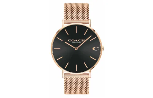 COACH Wrist Watches Quartz Movement Stainless Steel Strap 41mm Black Dial Men's Watches 30m Water Resistant
