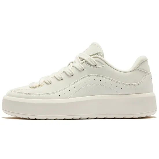 Erke Skateboard Shoes Women's Low-Top Microcrystal White