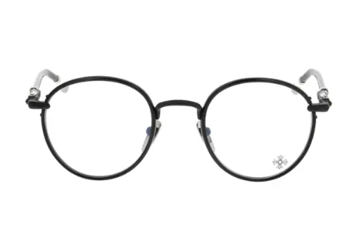 Chrome Hearts Irregular Shape Eyeglass Frames Unisex Black