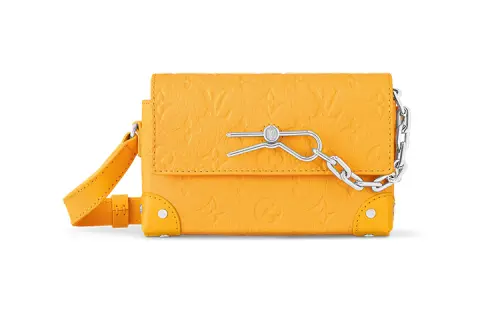 LOUIS VUITTON Steamer Monogram Taurillon Leather Small Box Shoulder Bag, Crossbody Bag Mini Women's Matte Yellow