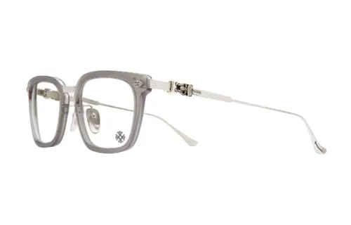 Chrome Hearts Plate And Metal Irregular Shape Eyeglass Frames Unisex Gray