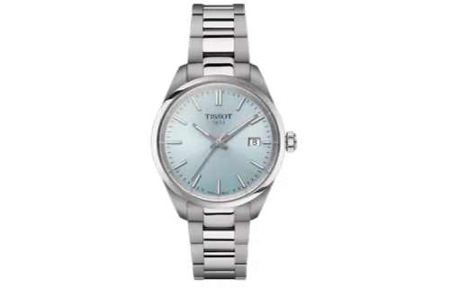 TISSOT PR100 Collection Quartz Movement 100m Waterproof Women's Watch 34mm Blue Dial Stainless Steel Case