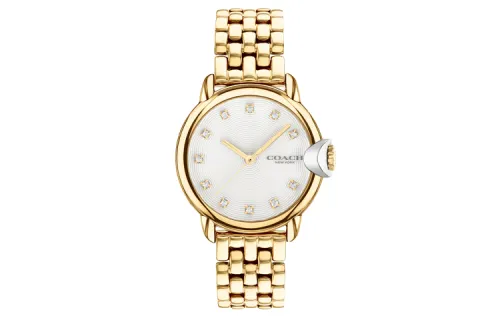 COACH Wrist Watches Quartz Movement Stainless Steel Strap 32mm White Dial Women's Watch 30m Water Resistant
