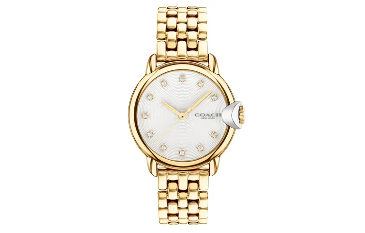 COACH Wrist Watches Quartz Movement Stainless Steel Strap 32mm White Dial Women's Watch 30m Water Resistant