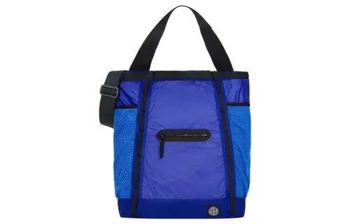 STONE ISLAND Zip Closure Cotton Handheld Backpack Unisex Ultramarine Blue