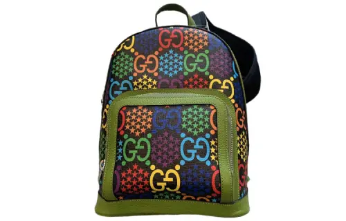 GUCCI Canvas With Leather Kids' Backpack Women's Multicolor Color Block