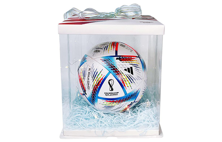 Adidas Size 54 Soccer Ball Rubber Seamless Thermal bonding Unisex White/Sky Blue/Neon Red