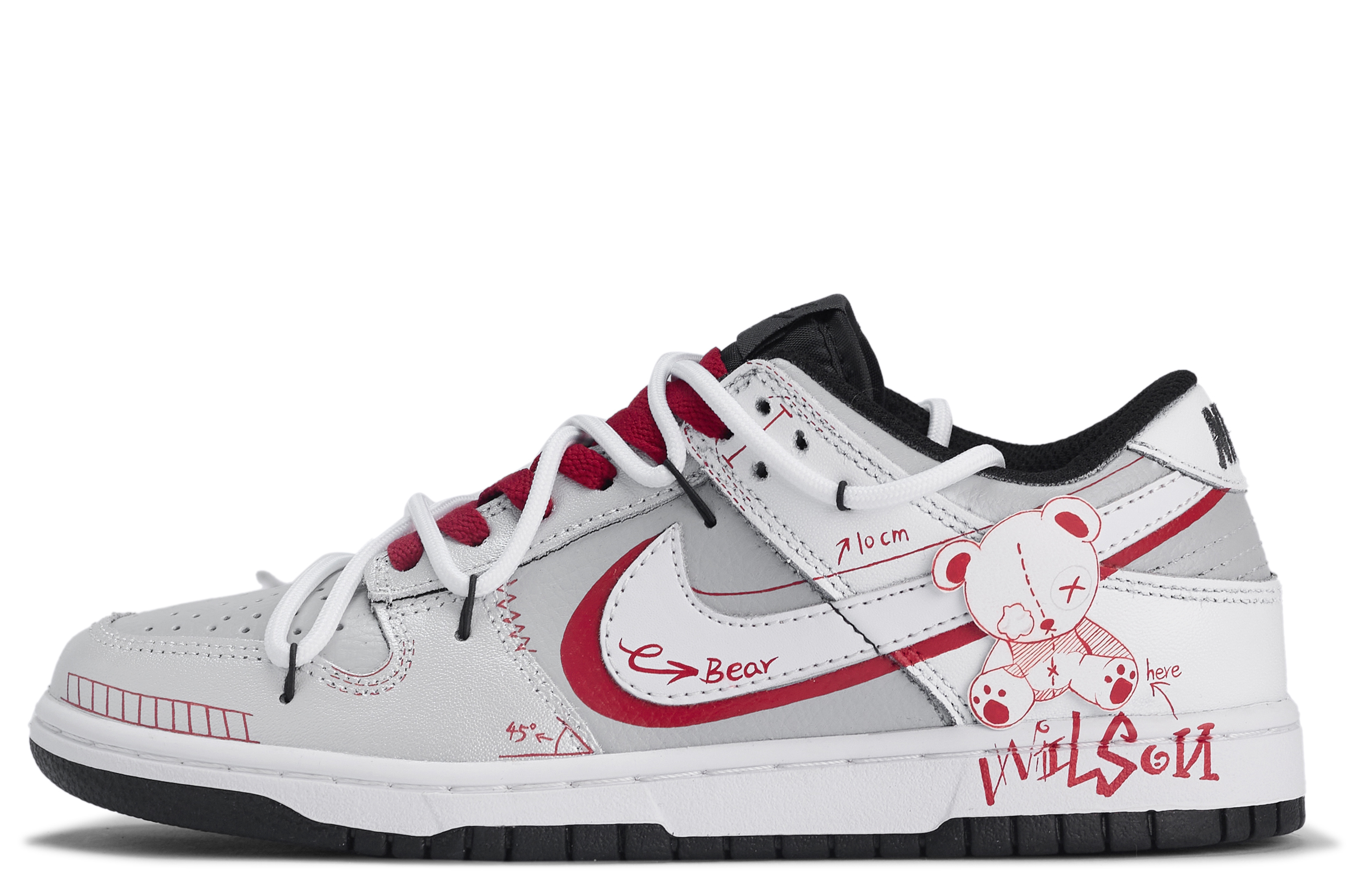 Nike, retro universal non-slip quick dry wear-resistant low sneakers, custom-made, with little bears, simple and elegant design