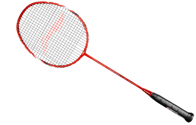 Li Ning Full Carbon Badminton Rackets Entry level 675mm Unisex Single Racket Strung Red