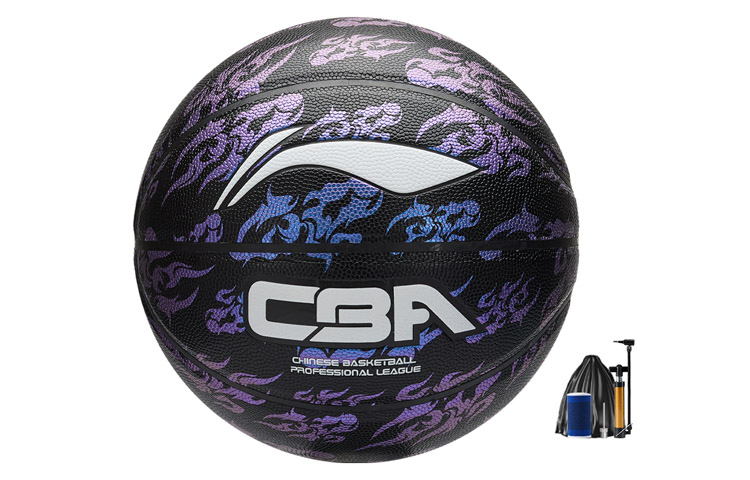 Li Ning CBA Collection Pu Basketball Black Purple Size 7 Training Unisex