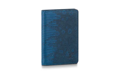 LOUIS VUITTON Lizard Leather Wallet Regular Men's Blue