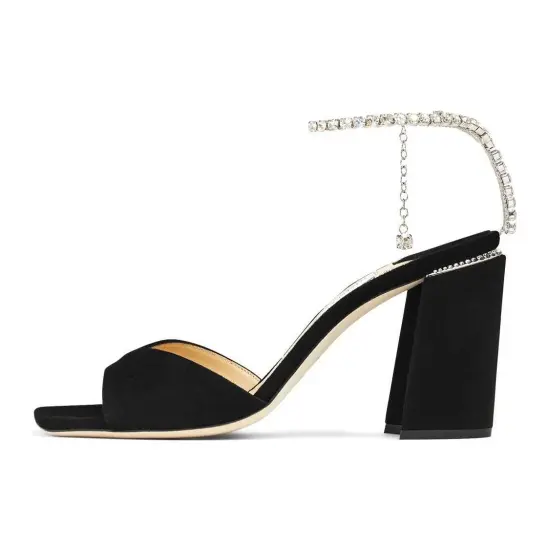 Jimmy Choo Saeda 85mm Crystal-strap Sandals