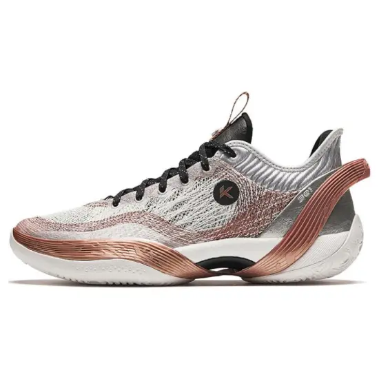Anta Three point Rain1.0 Belief Cushioning Wear Resistant Low Top Basketball Shoes Men's Silver Copper
