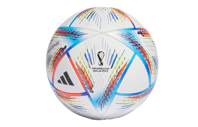 Adidas Size 54 Soccer Ball Rubber Seamless Thermal bonding Unisex White/Sky Blue/Neon Red