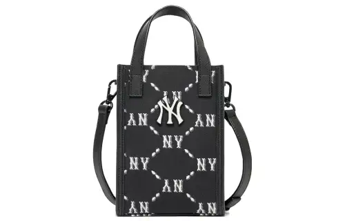 MLB Monogram Collection Polyester Portable One Shoulder Crossbody Cell Phone Pouch Small Women's Black